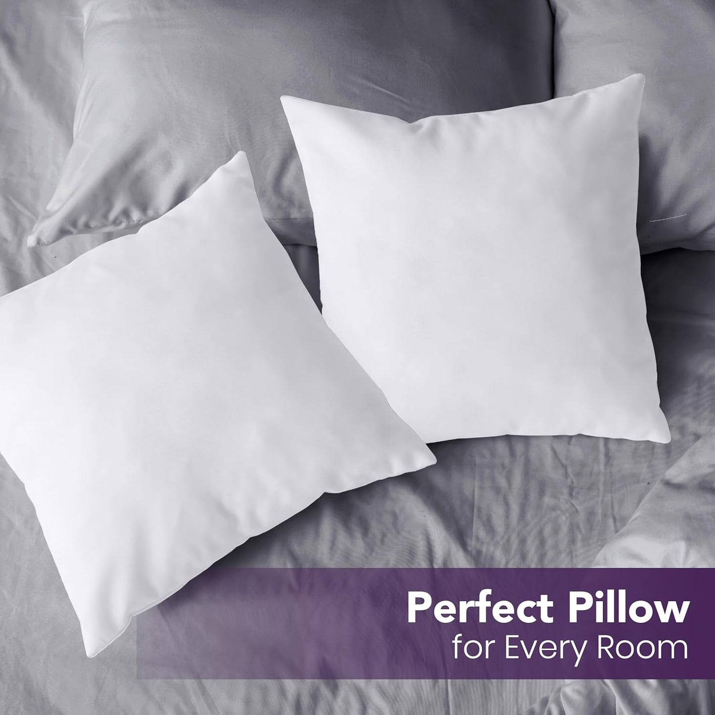 Utopia Bedding Throw Pillows Insert (Pack of 2, White) - 20 x 20 Inches Bed and Couch Pillows - Indoor Decorative Pillow