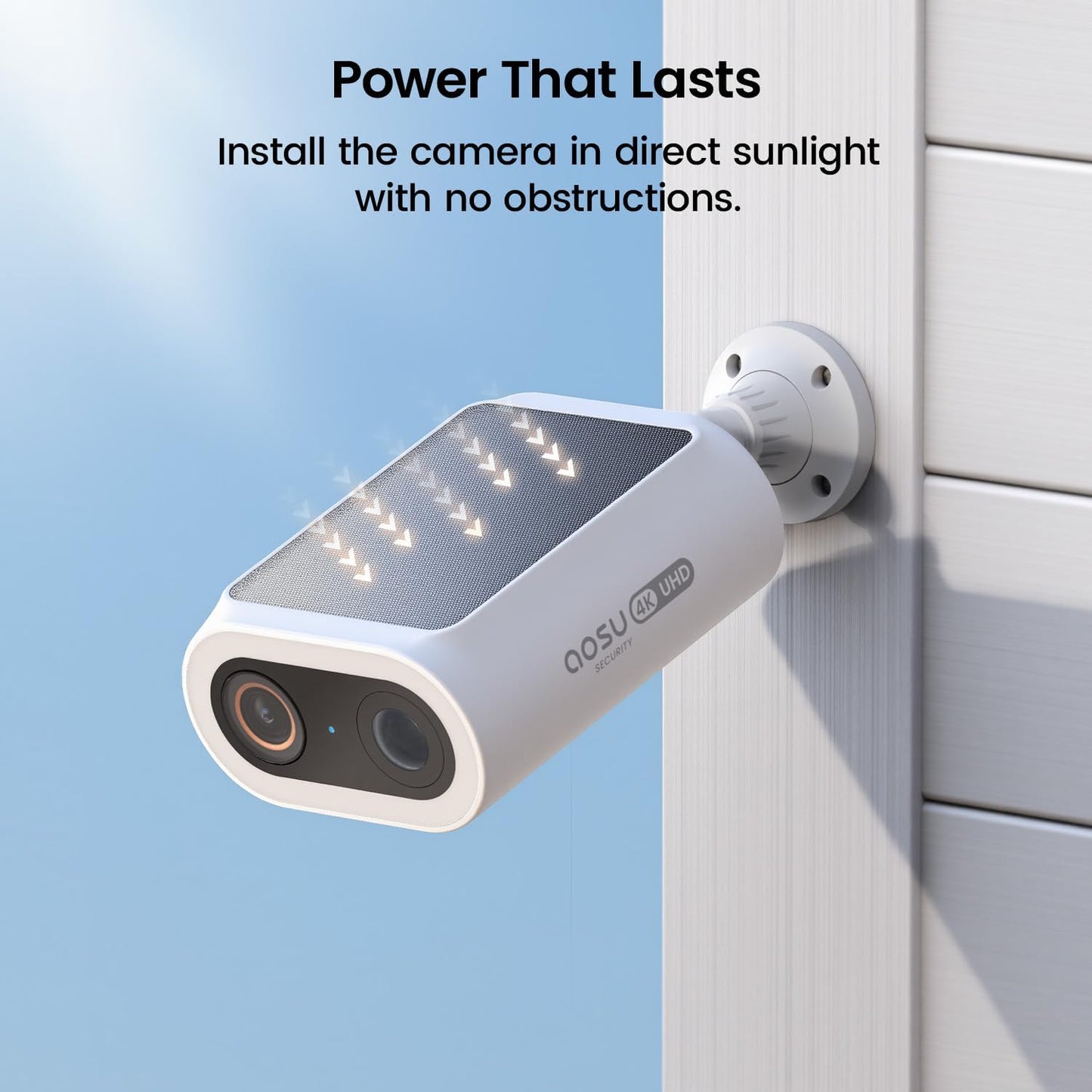 AOSU Solar Security Cameras Wireless Outdoor, 4 Cam-Kit, No Monthly Fees, Local Storage, Home Security Cameras System with Integrated Solar Panel, Easy Setup, 2K Color Night Vision, 5G & 2.4G WiFi