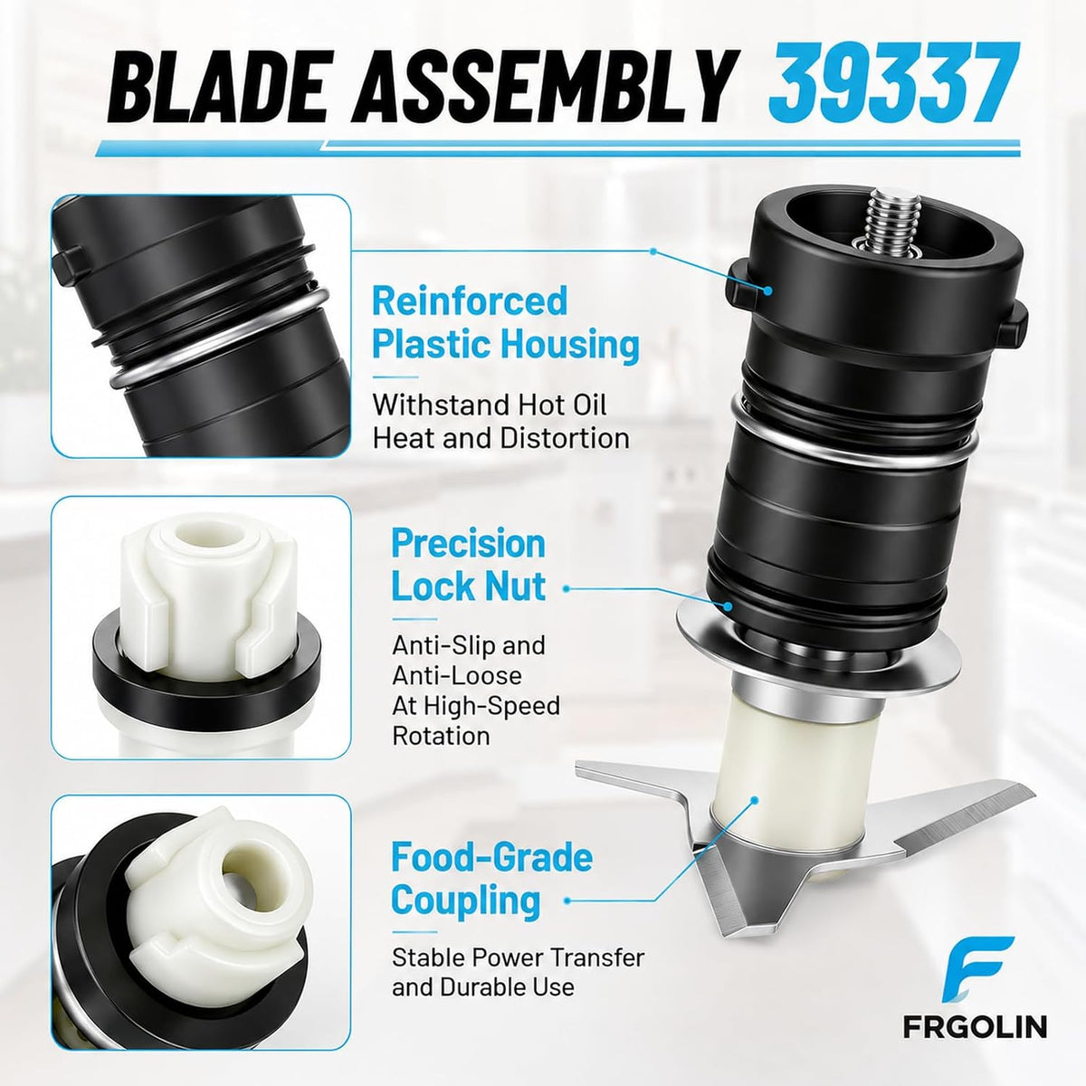 Blade Assembly 39337 Replacement Parts for Robot Coupe MP350 MP450 Fits MP350 Turbo Combi, MP350 Turbo V.V., MP450 Turbo Combi, MP450 Turbo V.V