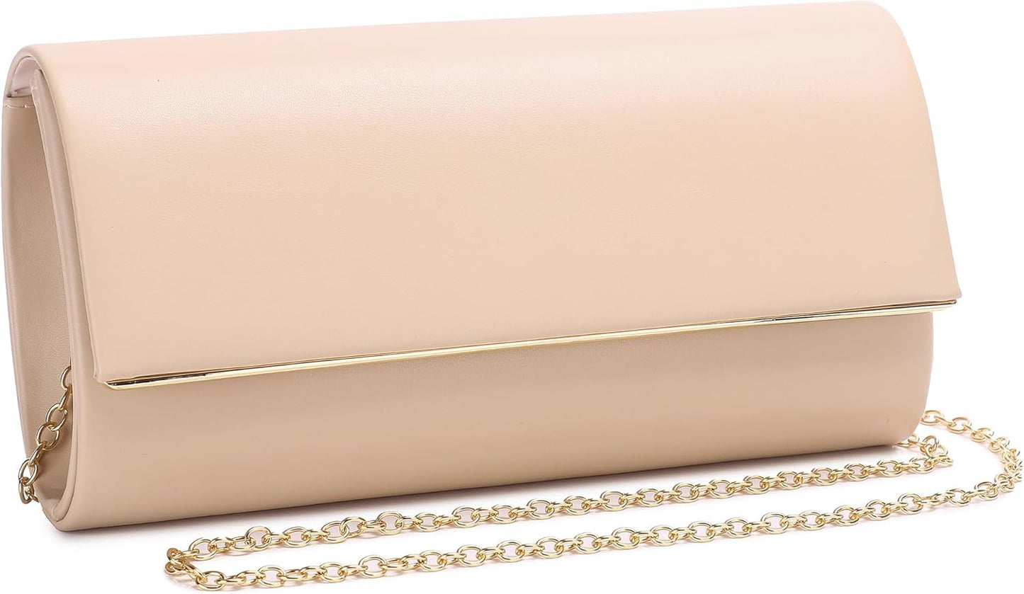 MUDUO Patent Leather Envelope Clutch Purse Shiny Candy Foldover Clutch Evening Bag for Women (7018-Silver)