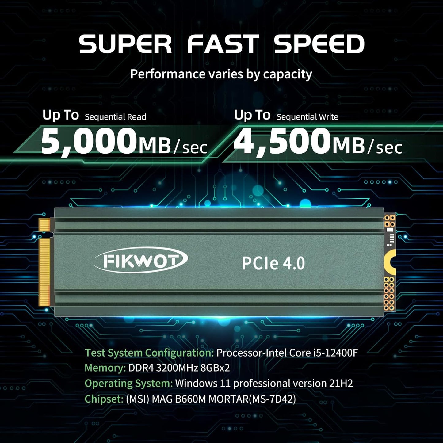 Fikwot FN970 2TB M.2 2280 PCIe Gen4 x4 NVMe 1.4 Internal Solid State Drive with Heatsink - Speeds up to 7,400MB/s, Configure DRAM Cache, Compatible PS5 Internal SSD