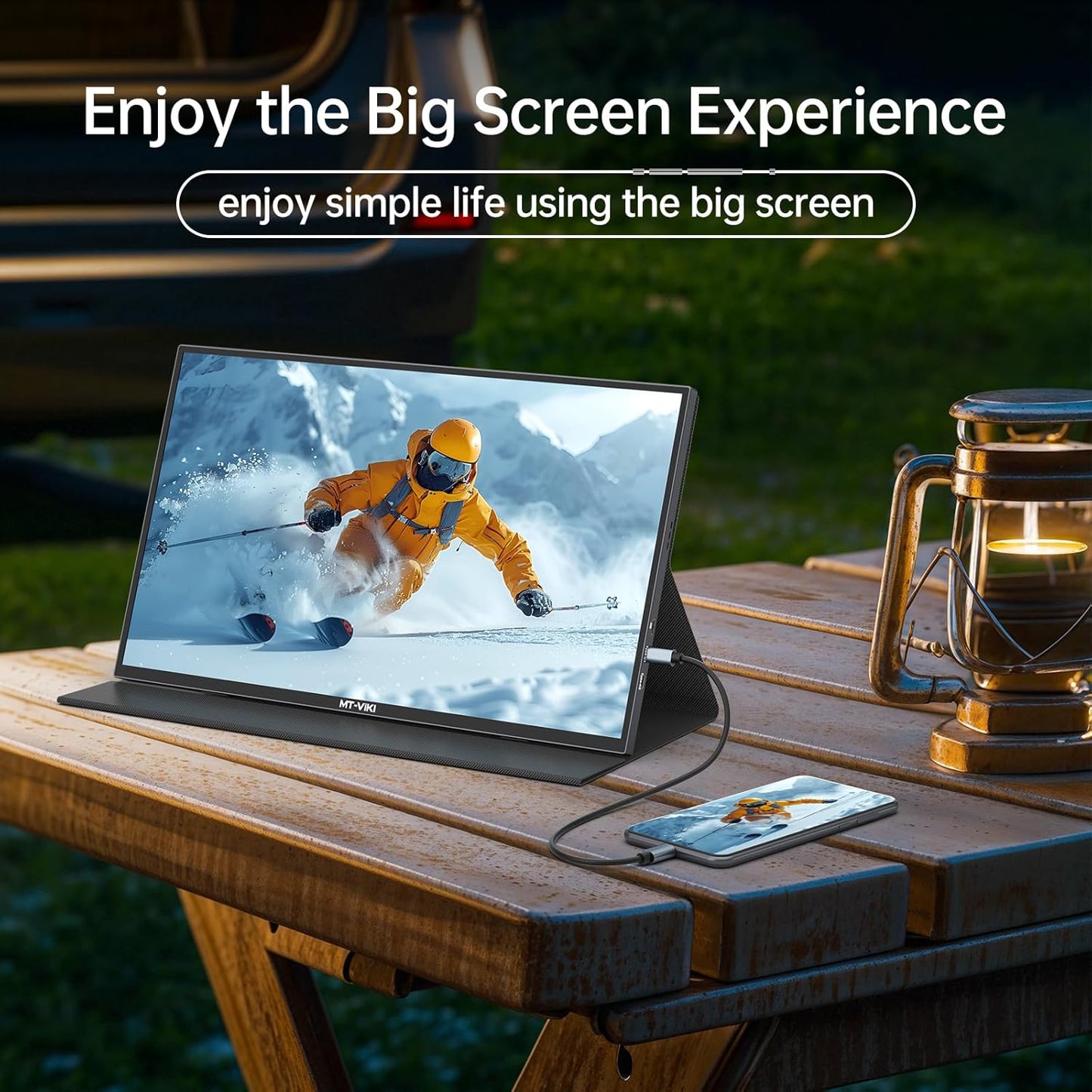 MT-VIKI 15.6 inch Laptop Screen Extender, Potable Screen for Laptop Only One USB-C Cable Connection, Compatiable with Win/Mac (M1,M2, M3), FHD 1080P, 360° Rotation