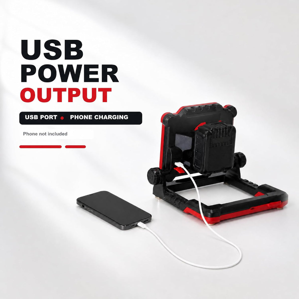 4000LM 25W Cordless LED Work Light Fits Milwaukee M18 Battery Fits DEWALT 20V, Makita 18V Battery Operated Flood Worklight, Foldable Magnetic Base, Battery Not Included
