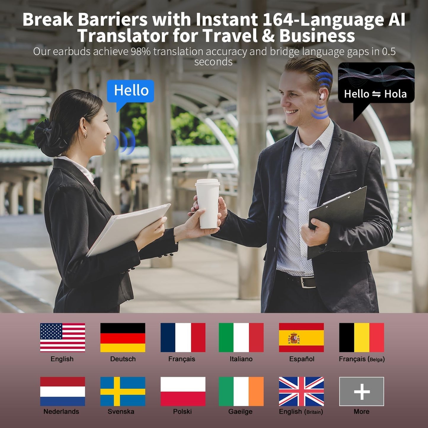 Purilite Select 3-in-1 AI Translator Earbuds – Speak, Connect, Understand the World