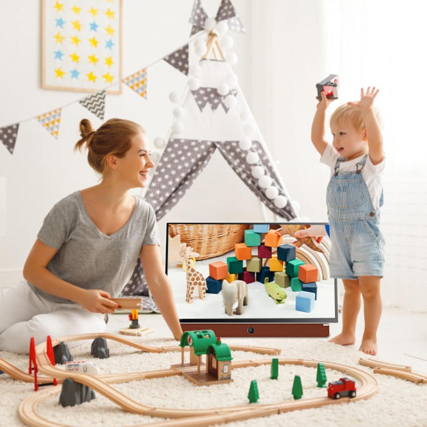 Skyworth 24-Inch Portable Smart Display with Google TV, 3-Hour Battery Life 24P100 Companion Series 1080P FHD, HDR10, Dolby Audio, LED, Bluetooth Remote, Built-in Chromecast and Google Assistant