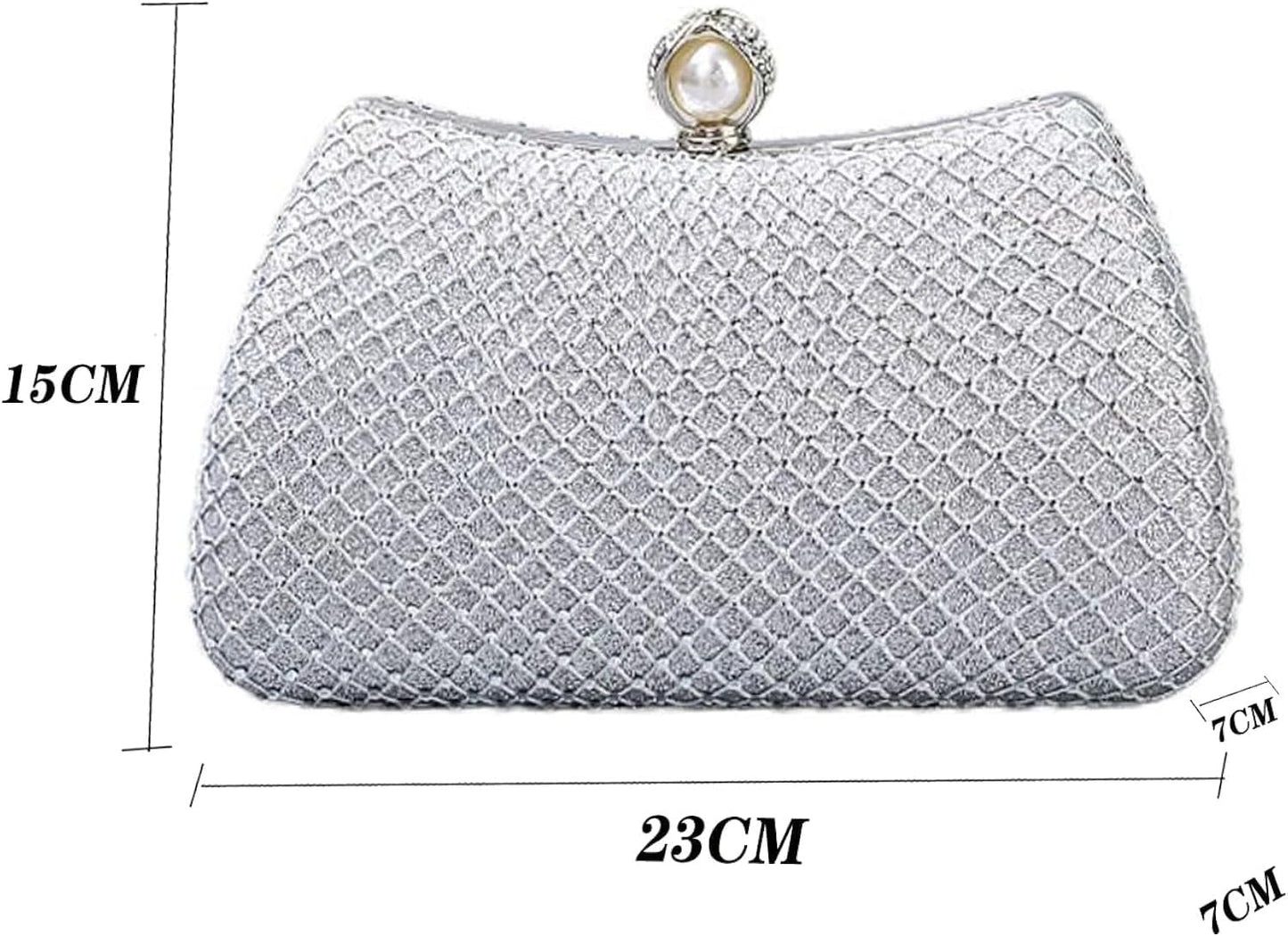 MUDUO Women's Wedding Purse, Pearl Clutch evening clutch purse Crossbody Shoulder Bag Handbag for Party Date Formal Occasion