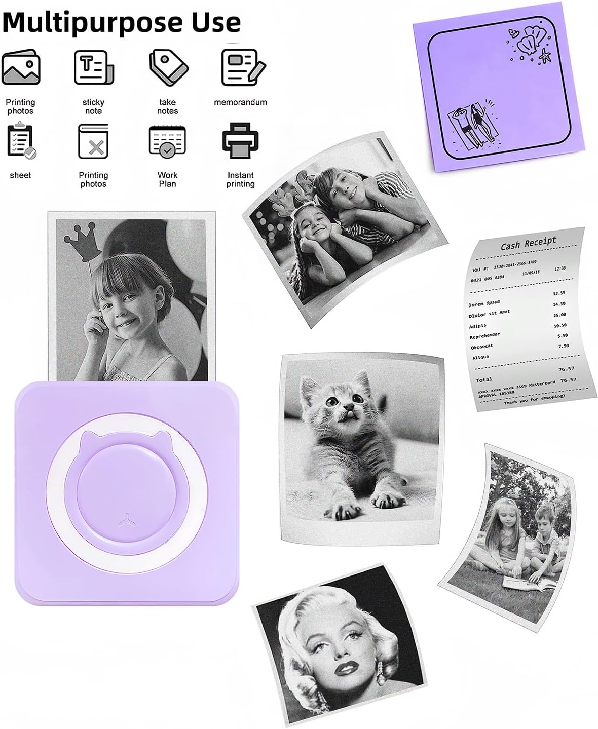 Label Maker - Mini Portable Sticker Printer with 13 Rolls Self-Adhesive Thermal Papers, Labeller Machine for Home Office Study Business Texts Journal, Blue