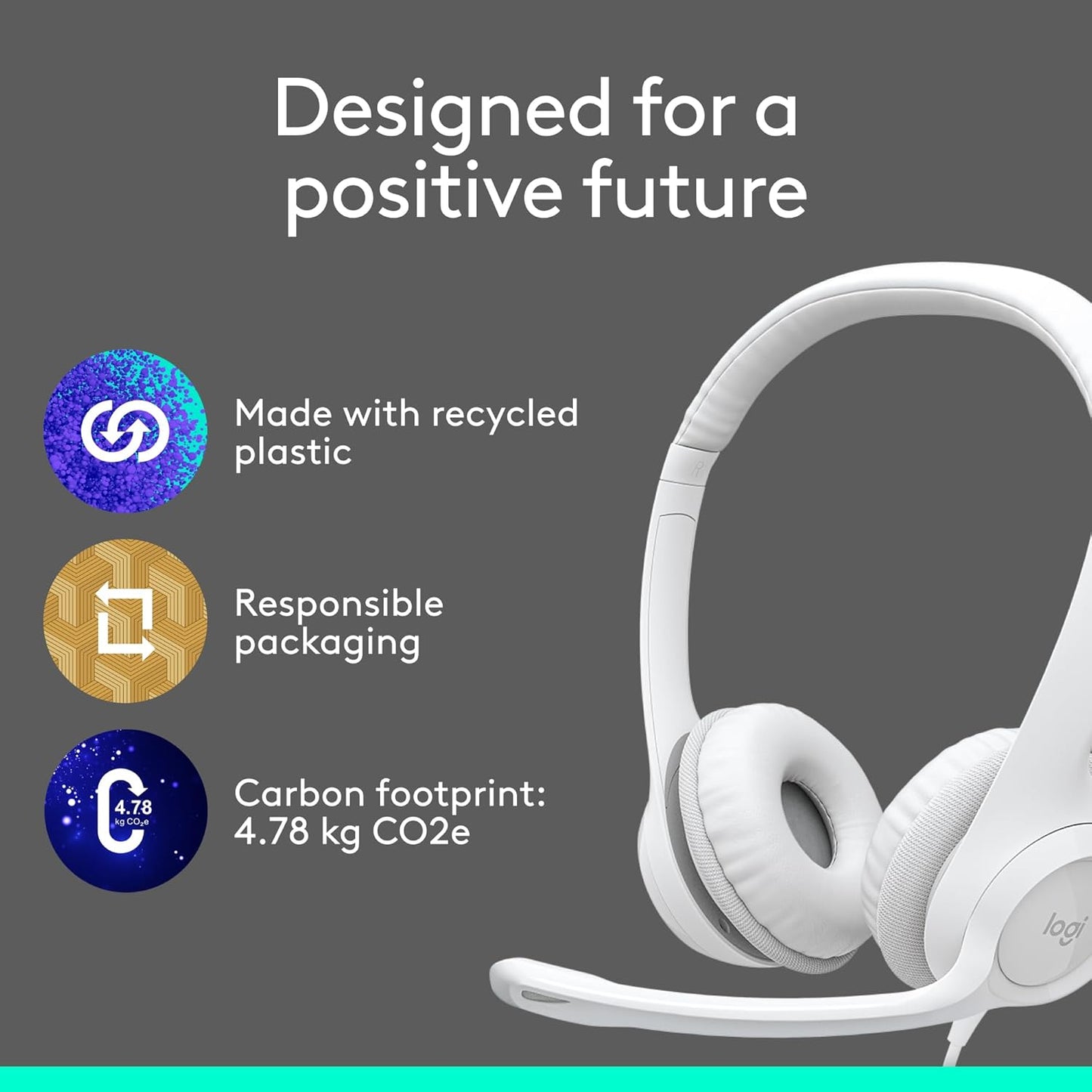 Logitech Zone 301 Wireless Bluetooth Headset with Noise-Canceling Microphone, Compatible with Windows, Mac, Chrome, Linux, iOS, iPadOS, Android – Graphite