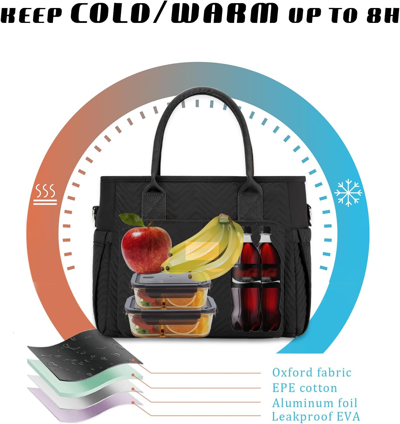 Lunch Bag for Women, Insulated Lunch Box for Work, Large Leakproof Cooler Purse with Side Pockets & Removable Shoulder Strap Women's Lunch Tote Bag for Picnic Work Beach Cute Lunch Bags (Heart)