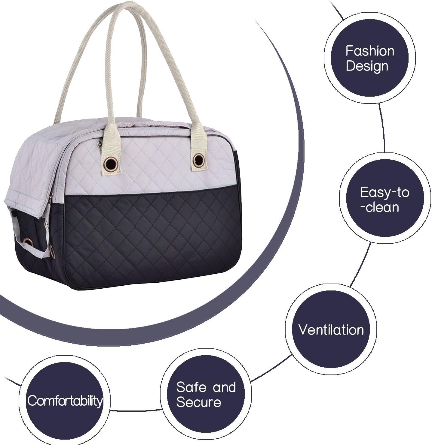Coolton Pet Carrier - Airline Approved for Small Dogs and Cats, Travel Bag for Outdoor Walking and Travelling, Dog Purse Shoulder Tote