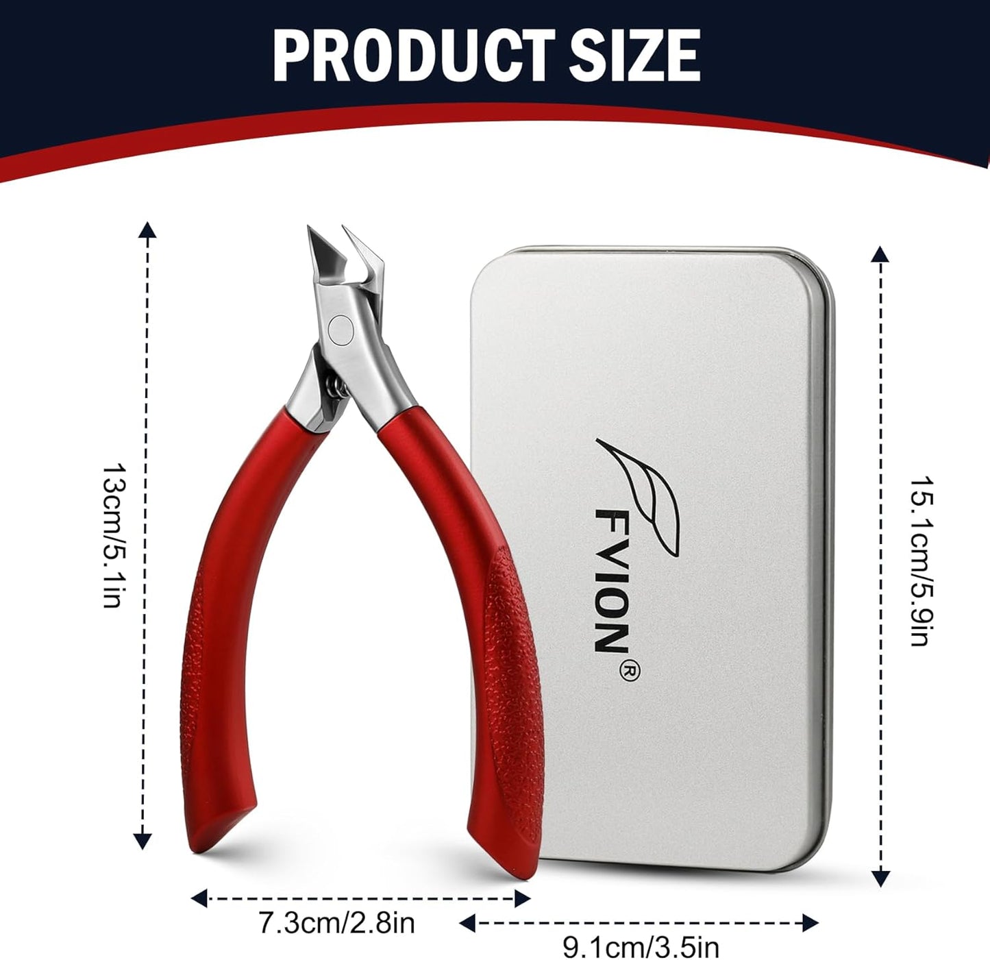 FVION Toenail Clippers for Ingrown Toenail Prevention, Straight Blade Podiatrist Nail Clippers for Thick Nails, Ergonomic Finger Nail Clippers for Adults, Seniors, Men and Women (Black)