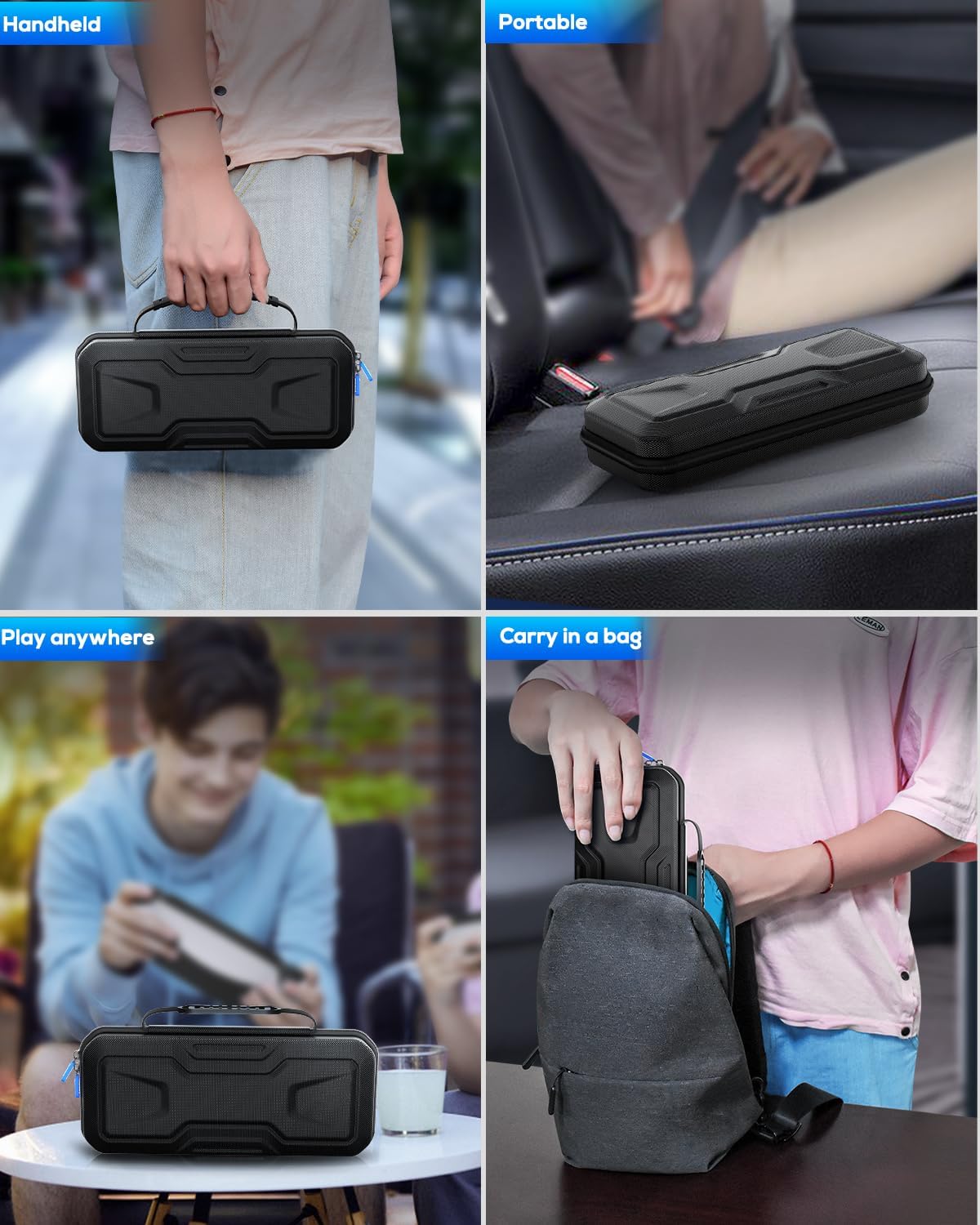FYOUNG Carrying Case Accessories for PlayStation Portal, Full Protection Bundle with Tempered Glass Screen Protector, Protective Cover, Hard Shell Portable Travel Bag for PS5 Portal Remote Player