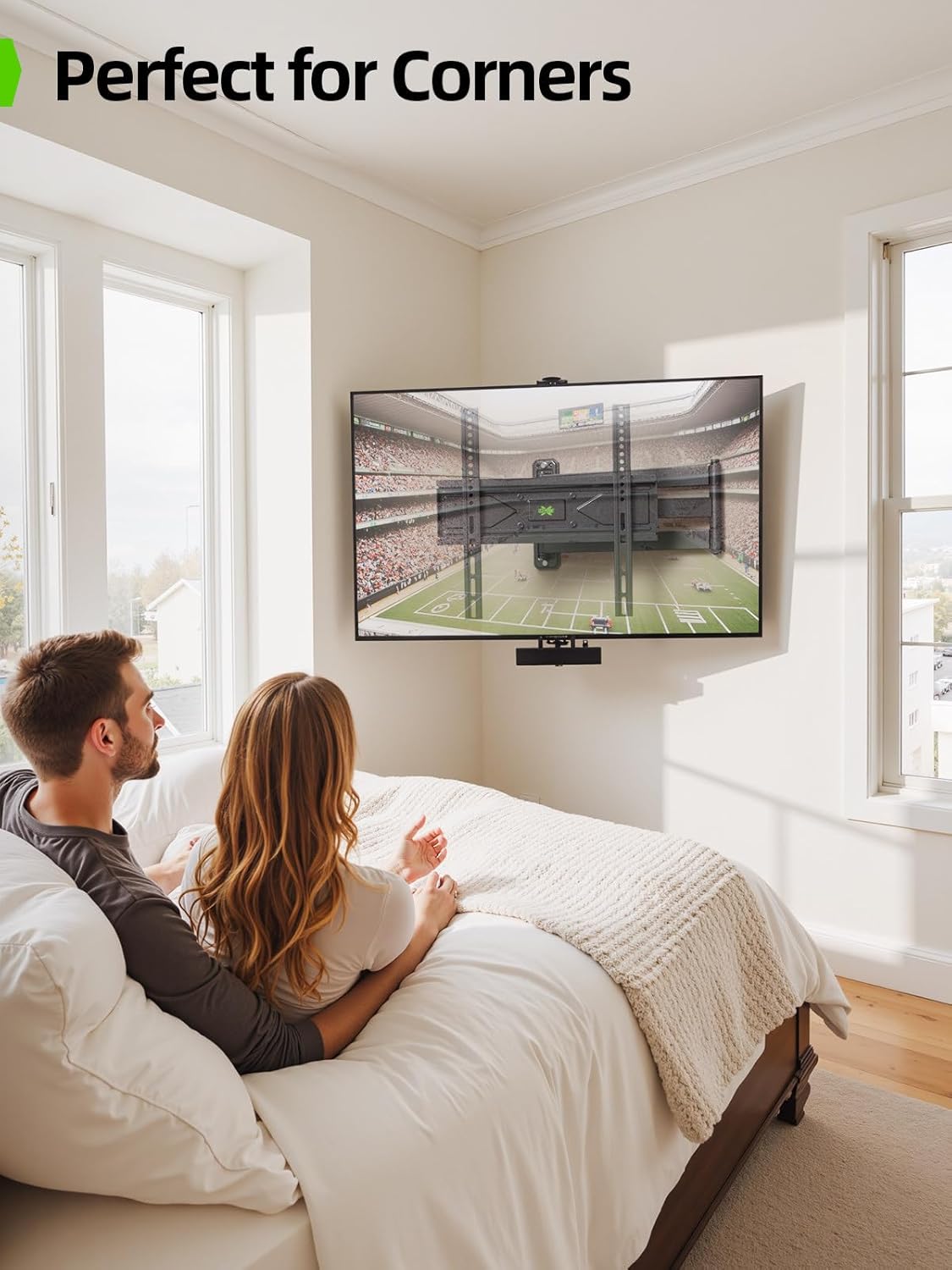 USX MOUNT Full Motion TV Wall Mount for Most 26-60 inch TVs up to 80 Lbs, Wall Mount TV Bracket with Articulating Swivel Tilting, Single Stud TV Mount, Max VESA 400x400mm, XMM904