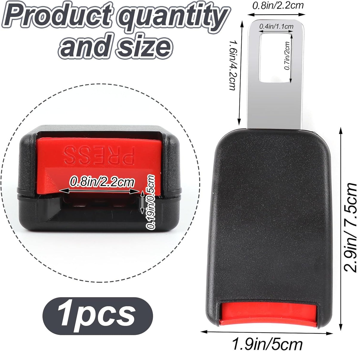 Universal Car Seat Belt Buckle Extension | Safety Seat Belt Extender Clip | ABS Plastic Seatbelt Adjuster | Easy Install Vehicle Seat Belt Extension | 2 Pack Comfort Belt Adapter - PuriLite