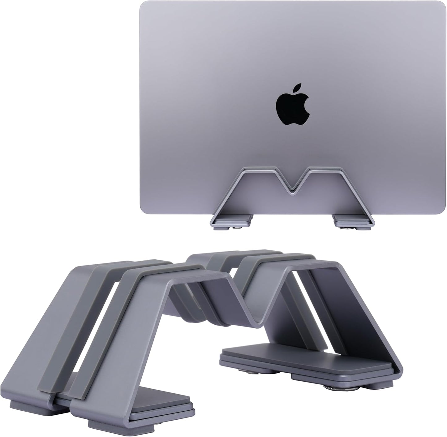 Adjustable Vertical Laptop Stand for Desk | Aluminum Space-Saving Laptop Holder with Anti-Slip Protection for Laptops up to 17 Inches - PuriLite
