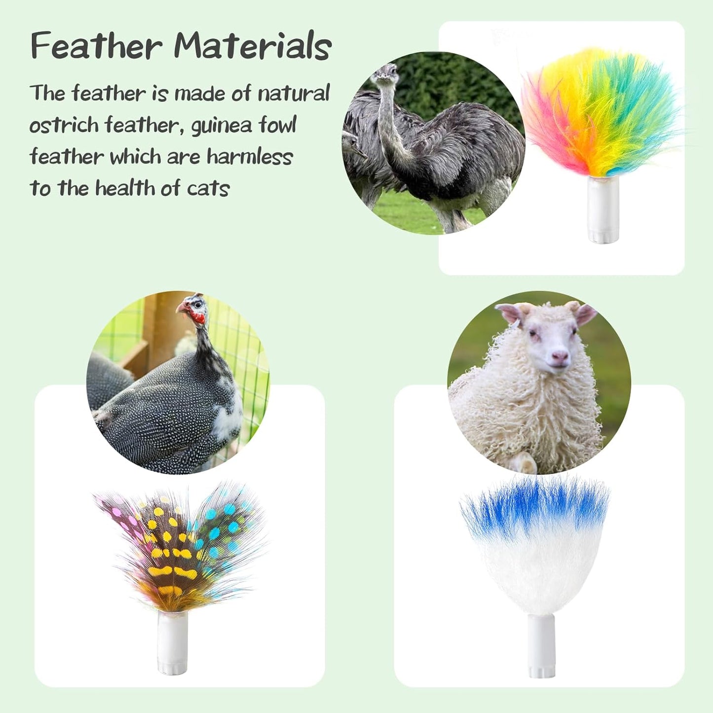 ORSDA Cat Toys Interactive, 4 in 1 Automatic Cat Toy, Hide and Seek, Whack a Mole, Magic Wand, Chasing Feather, with 4 Replacements, USB Rechargeable, for All Breed Sizes