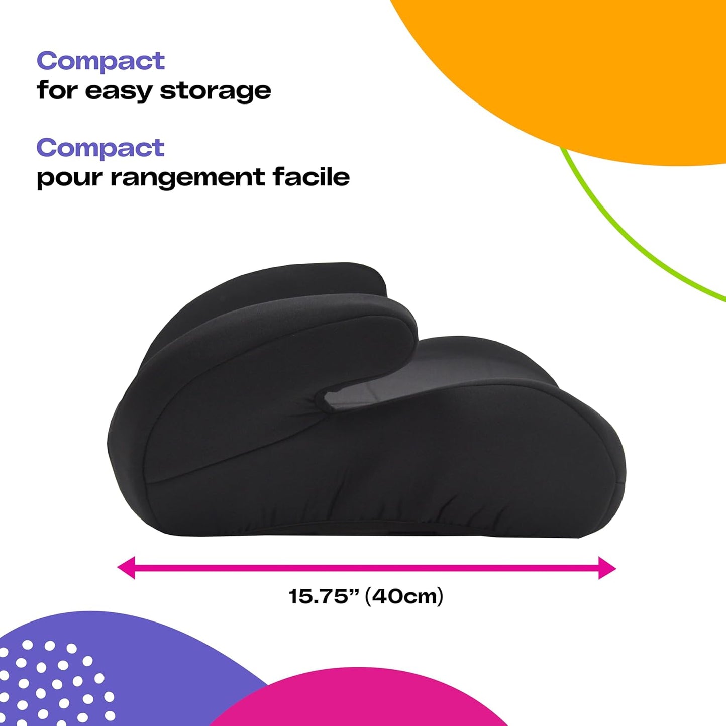 Cosco Kids Topside Lightweight Backless Belt-Positioning Booster Car Seat, Washable Cover, Black