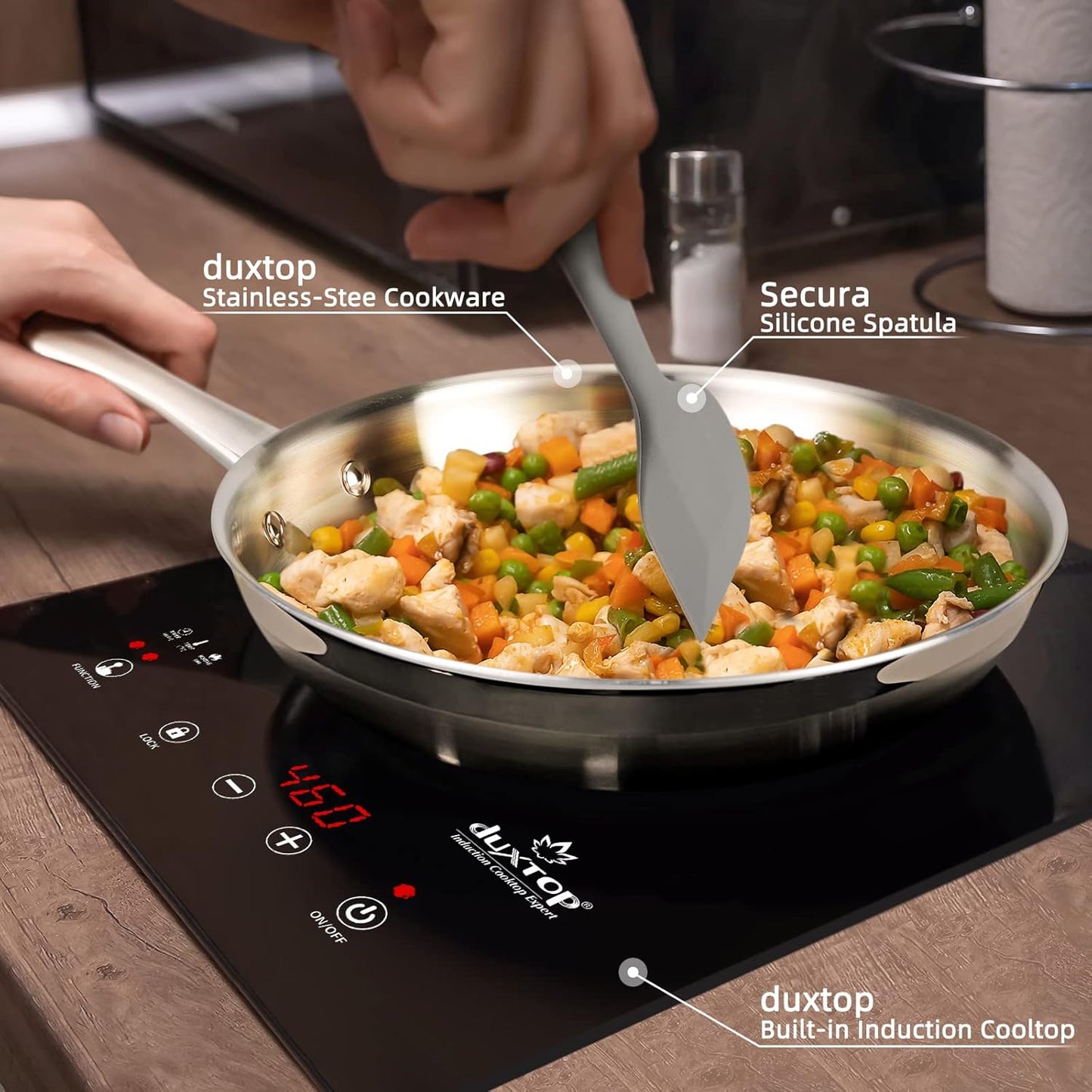 Secura Silicone Spatula,Non Stick Rubber Kitchen Spatulas,Suitable for Cooking,Mixing and Collect Milk Foam