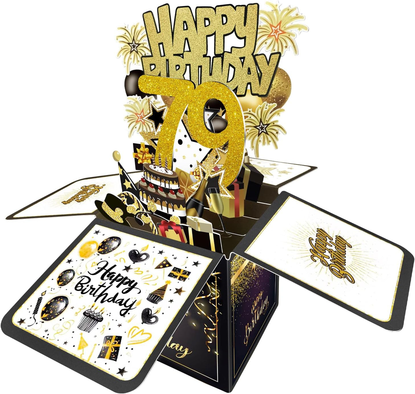 70th Birthday Card, 70th Birthday Decorations for Women Men, Happy Birthday 3D Cards for 70 Year Old Grandpa Grandma, Birthday Gift Box for Mother Dad