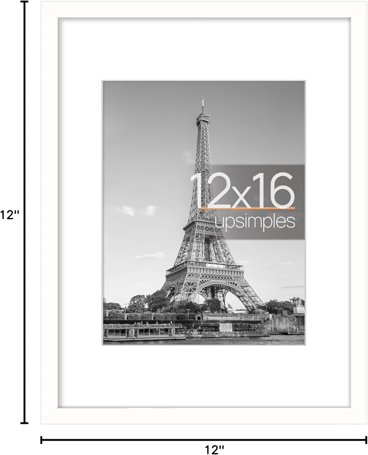 upsimples 11x14 Picture Frame, Display Pictures 8x10 with Mat or 11x14 Without Mat, Wall Hanging Photo Frames, Black