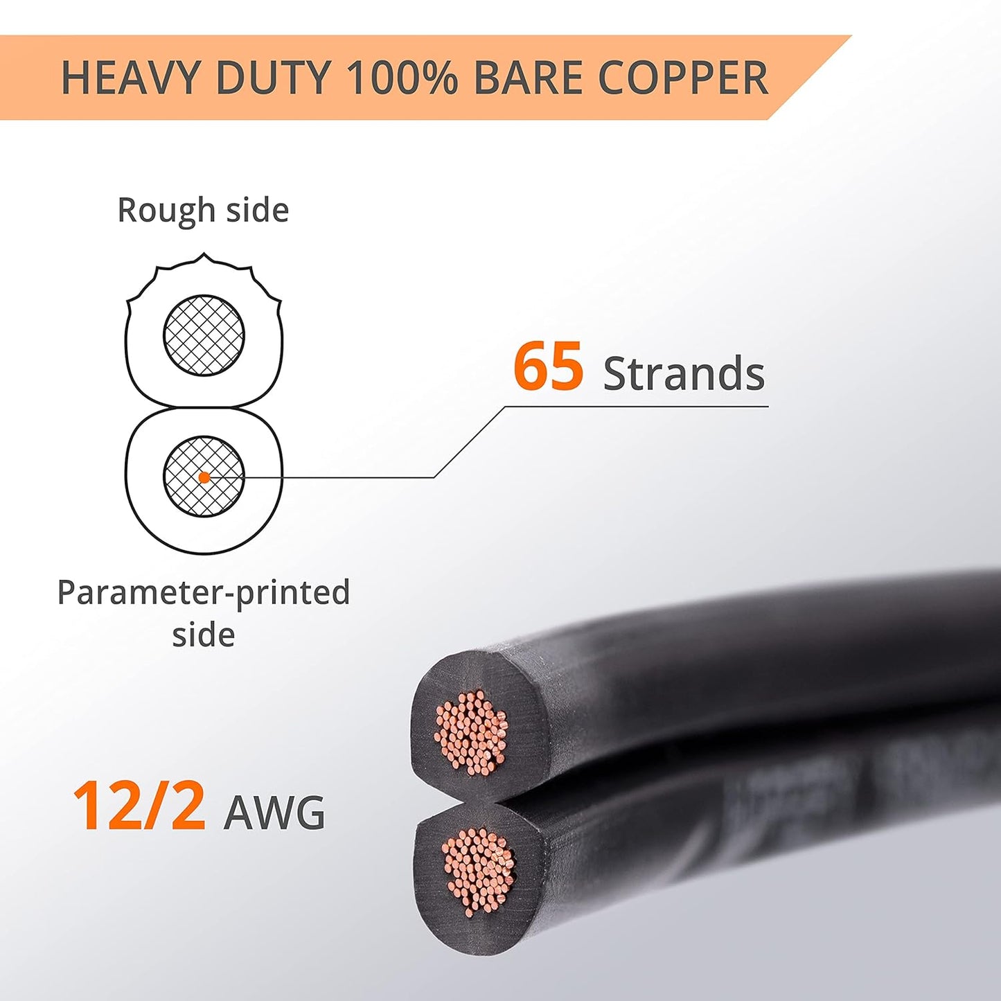 Wirefy 12/2 Low Voltage Landscape Lighting Copper Wire - Outdoor Direct Burial - 12-Gauge 2-Conductor 250 Feet