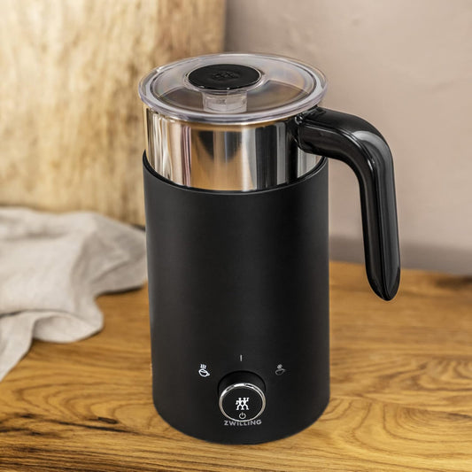 ZWILLING Enfinigy Electric Barista Non-Slip Milk Frother and Warmer, Black- Milk Steamer for Latte, Cappuccino, Macchiato - PuriLite