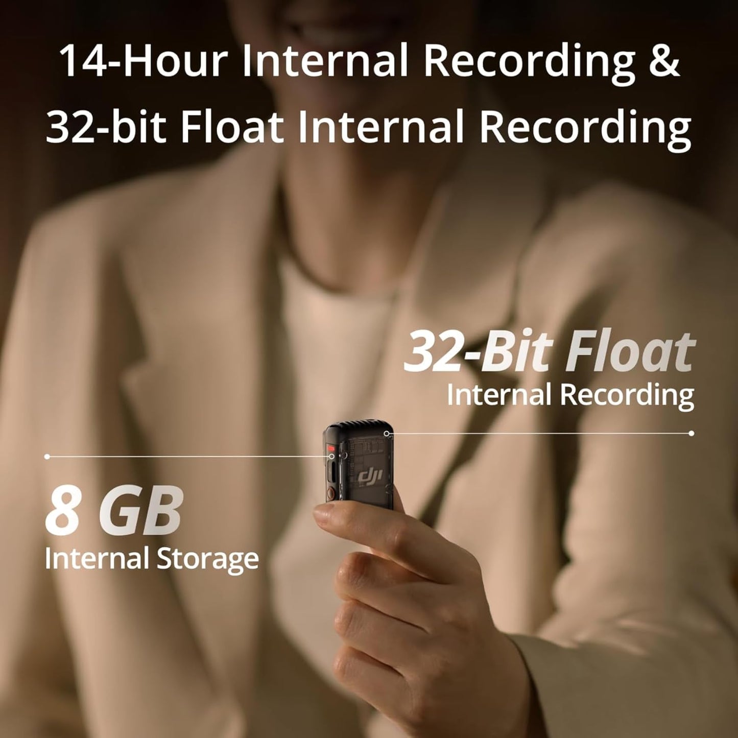 DJI Mic 2 (2 TX + 1 RX + Charging Case), Wireless Lavalier Microphone, Intelligent Noise Cancelling, 32-bit Float Internal Recording, 820 ft.(250m) Range, Microphone for iPhone, Android, Camera
