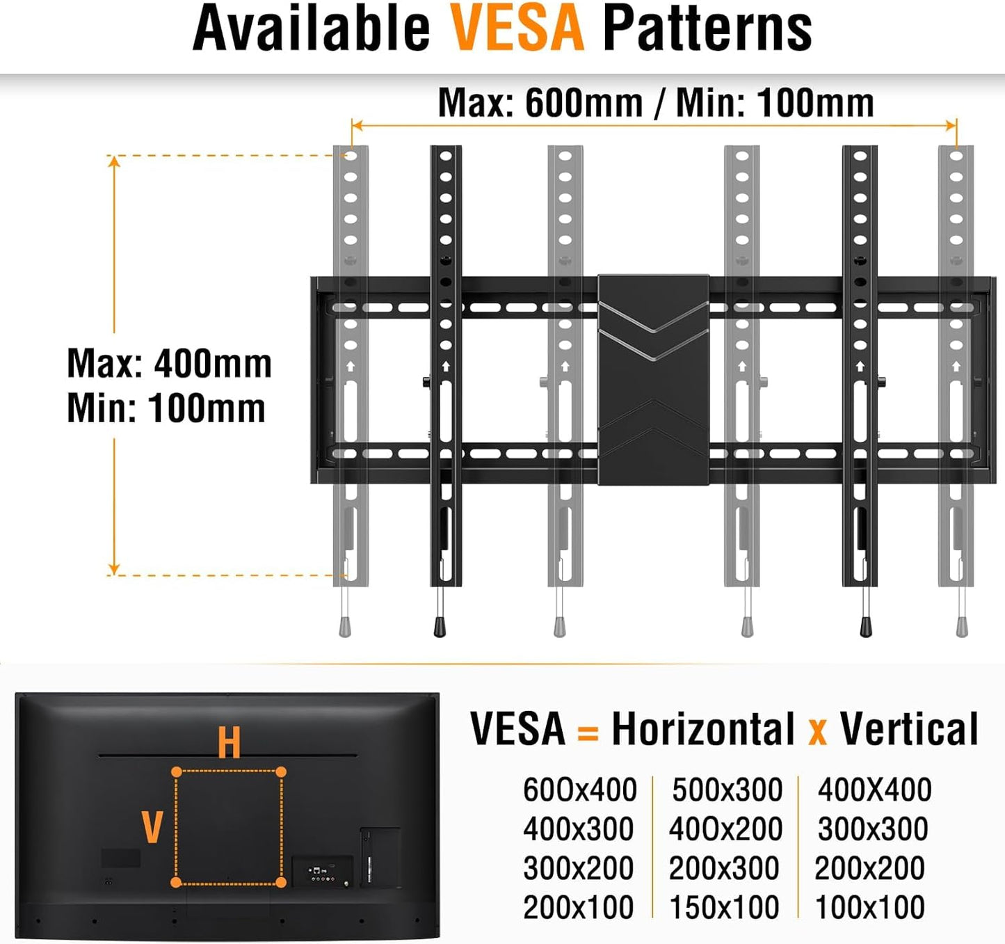 Tilting TV Wall Mount Bracket, Universal TV Mount Low Profile for 26-55 Inch Flat Screen TVs, Ultra Slim, Easy to Install with Tilting Knob, Fits 12''/16'' Studs, Max VESA 400x400mm, 99 lbs. ELIVED