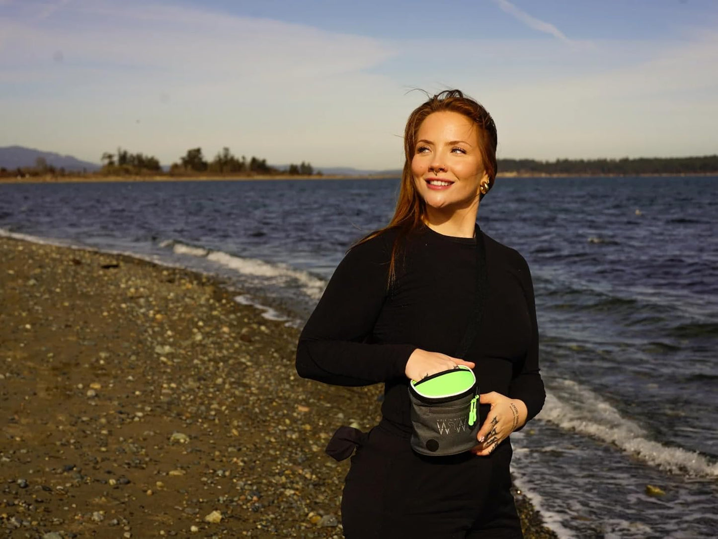 Wolf in Winter Quickdraw XL Dog Treat Pouch Bag for Training with Waste Bag Holder Phone Pocket and Belt Clip – Dog Accessories for Walking Hiking and Puppy Essentials – (Raspberry)