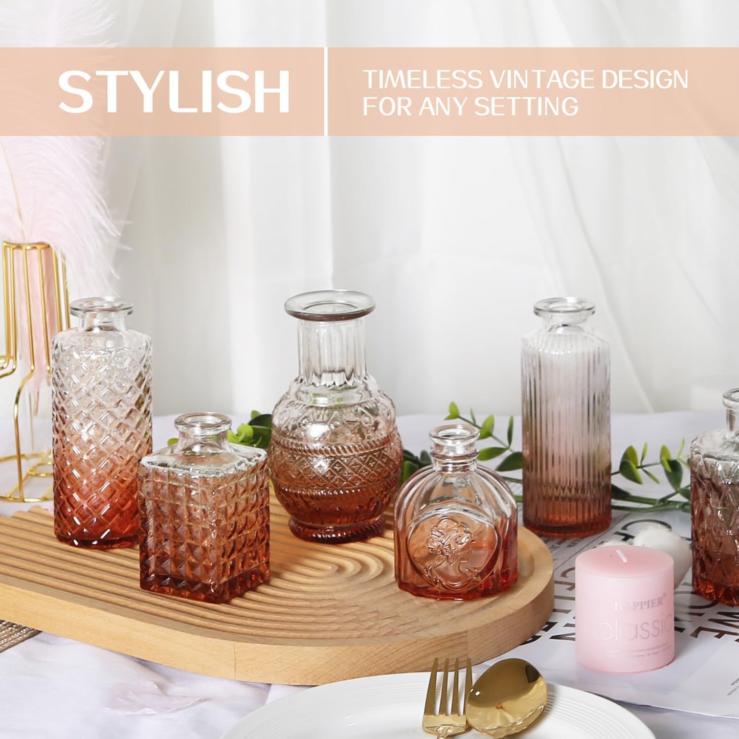 Sawoake Mini Bud Vases As Wedding Centerpieces for Tables,Clear Bud Vases for Flowers,Small Flower Vases Suitable for Birthday Party,Anniversary,Wedding Reception,Baby Shower (Clear-12PCS)