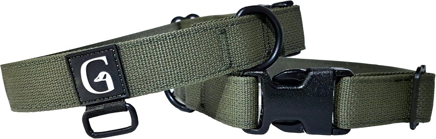 GOOSEMAN’S Gear - Dog Collar Medium and Large Breed - Made in Canada - Military Grade Buckle (Collier Pour Chien) (Ranger Green, X-Large)