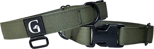 GOOSEMAN’S Gear - Dog Collar Medium and Large Breed - Made in Canada - Military Grade Buckle (Collier Pour Chien) (Ranger Green, X-Large) - PuriLite