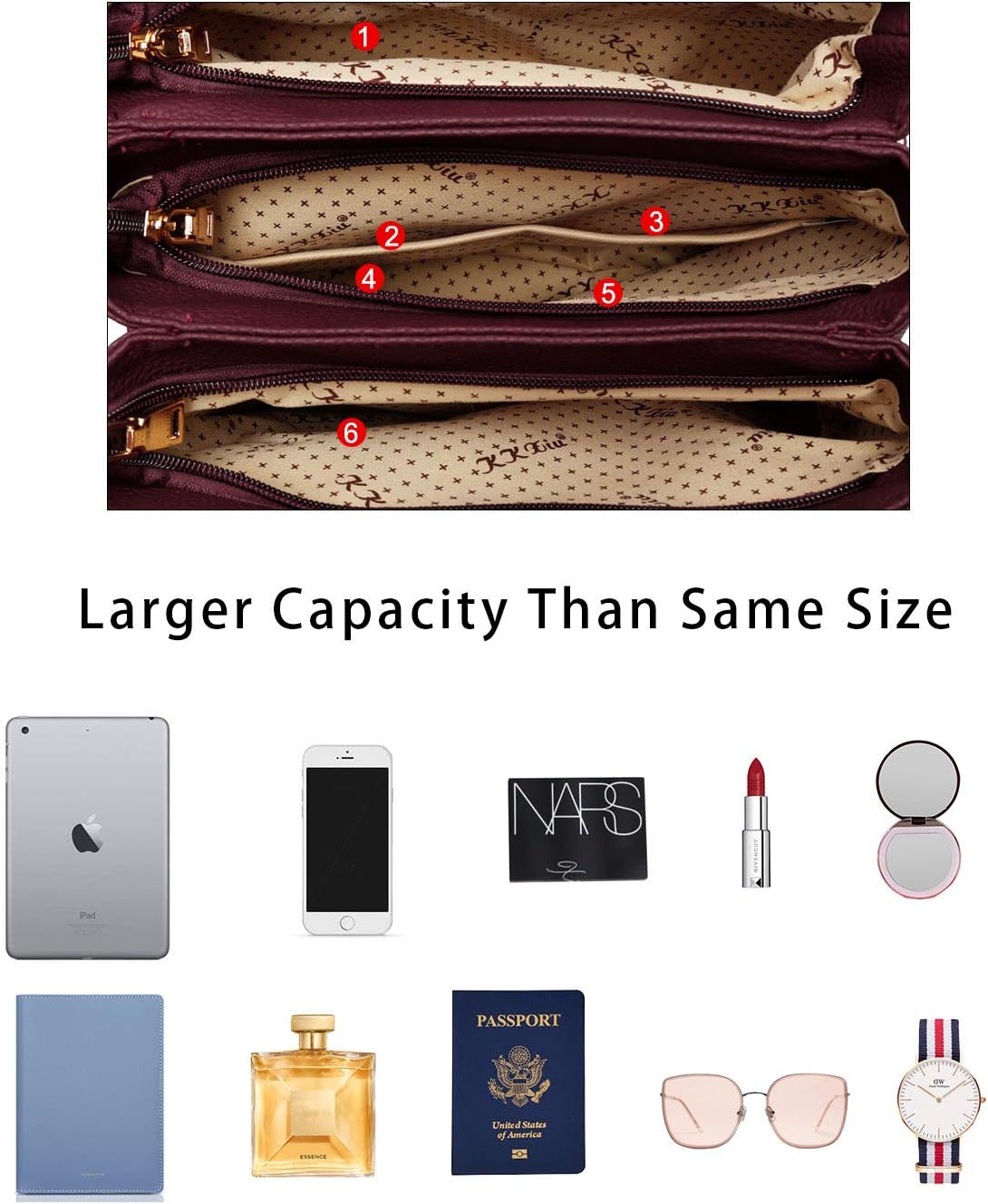 KKXIU Trendy Tote Bag for Women Lightweight Oxford Big Capacity Shoulder Purses and Handbags