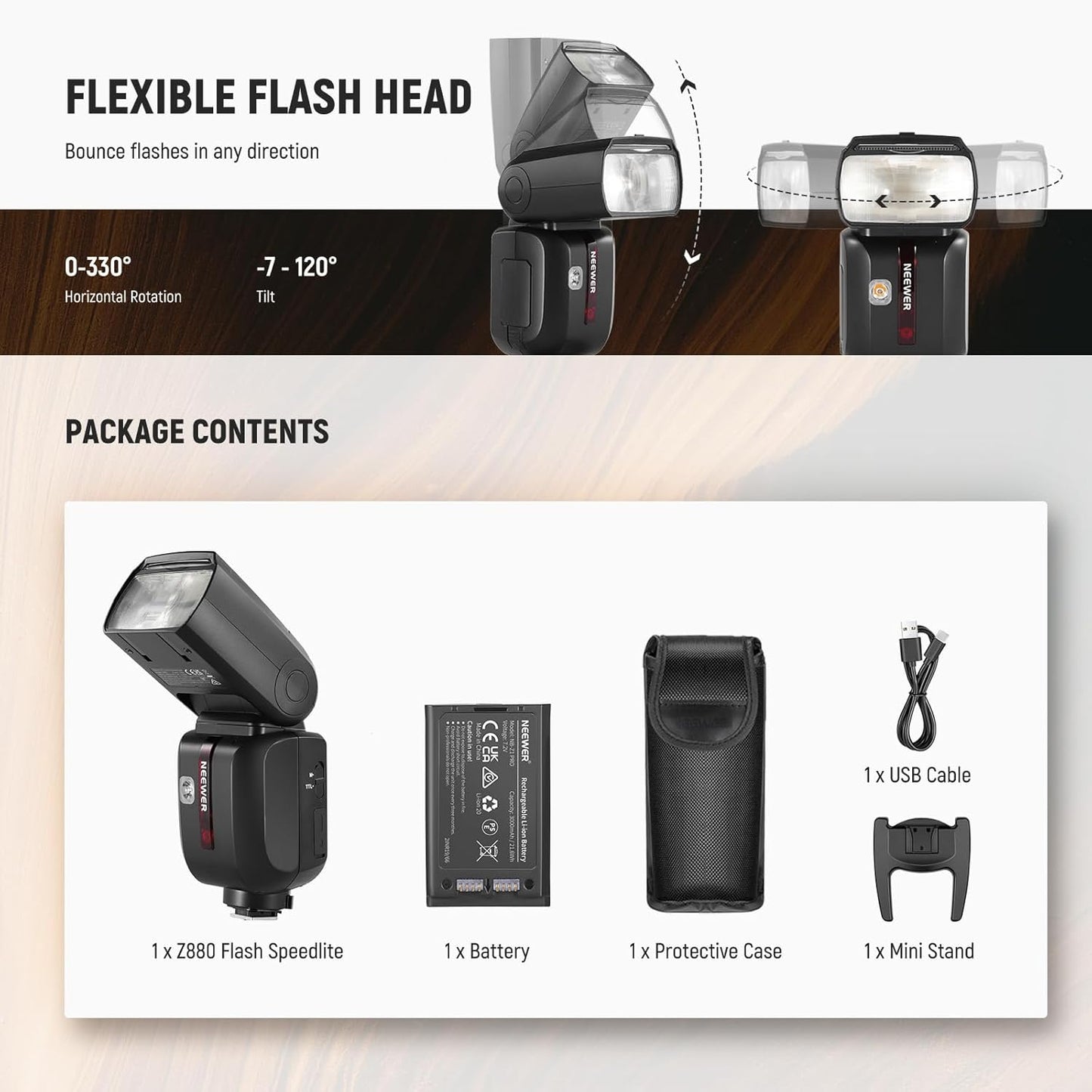 NEEWER Z880-C 2.4G 76Ws TTL Camera Flash Speedlite Compatible with Canon, Upgraded UI, Adjustable Modeling Lamp, TTL/M Quick Switch TCM Key, 1/8000s HSS 7.2V/3000mAh Battery 600 Full Power Flash