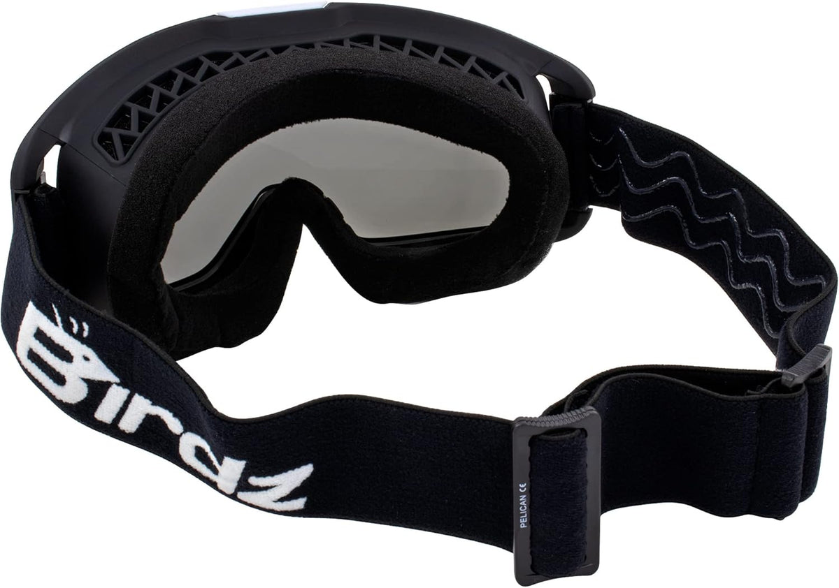 Birdz Eyewear Pelican Fitover Padded ATV Motorcycle Riding Over The Glasses (OTG) Goggles Black - PuriLite