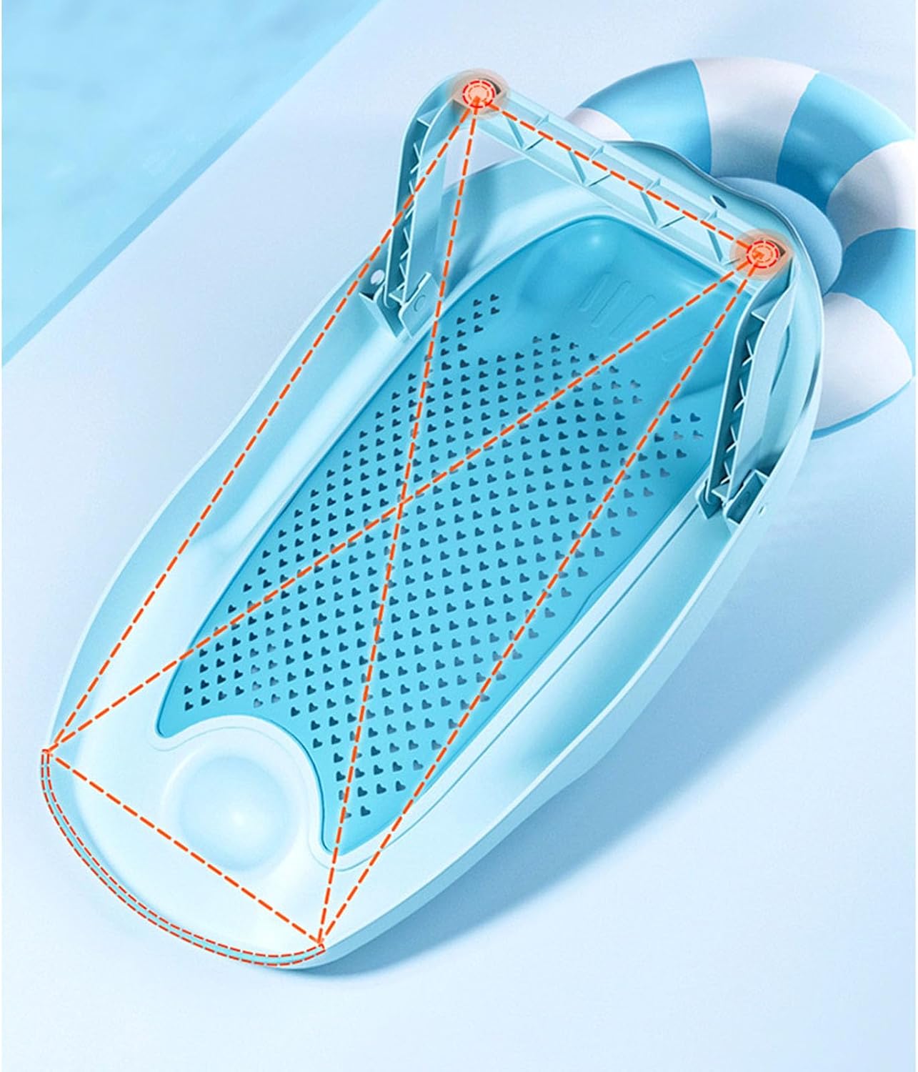 Baby Bath Support Portable Infant Bathtub Soft Back Curve Security Blue Newborn Bathtub Support Infant Bathtub Support Foldable Baby Bathtub Support Baby Shower Support Baby
