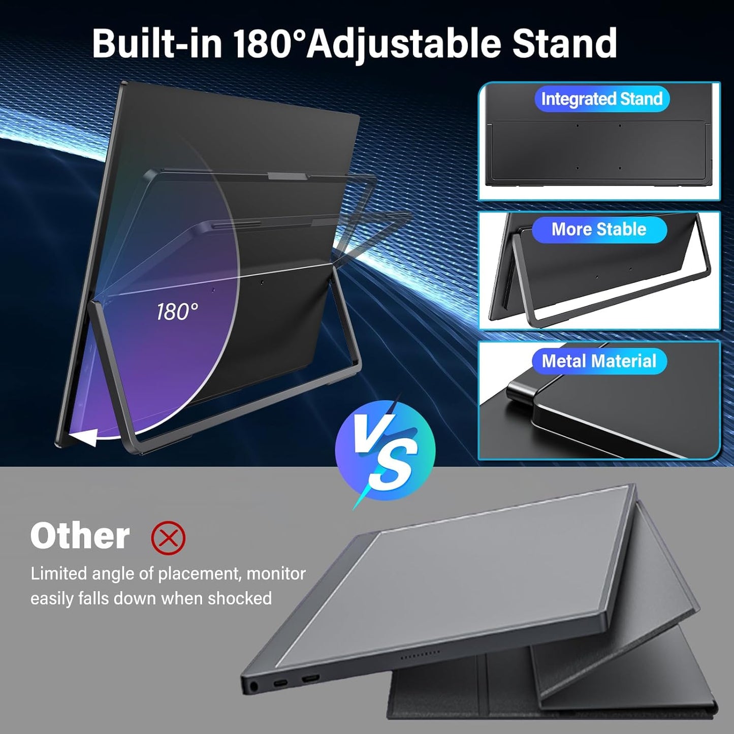 InnoView 4K OLED Portable Monitor, 14 Inch OLED Monitor for Laptop, 100% DCI-P3, 1MS with Speaker and Stand, USB-C HDMI High-end Screen for Laptop PC MAC Phone PS4 Xbox Switch