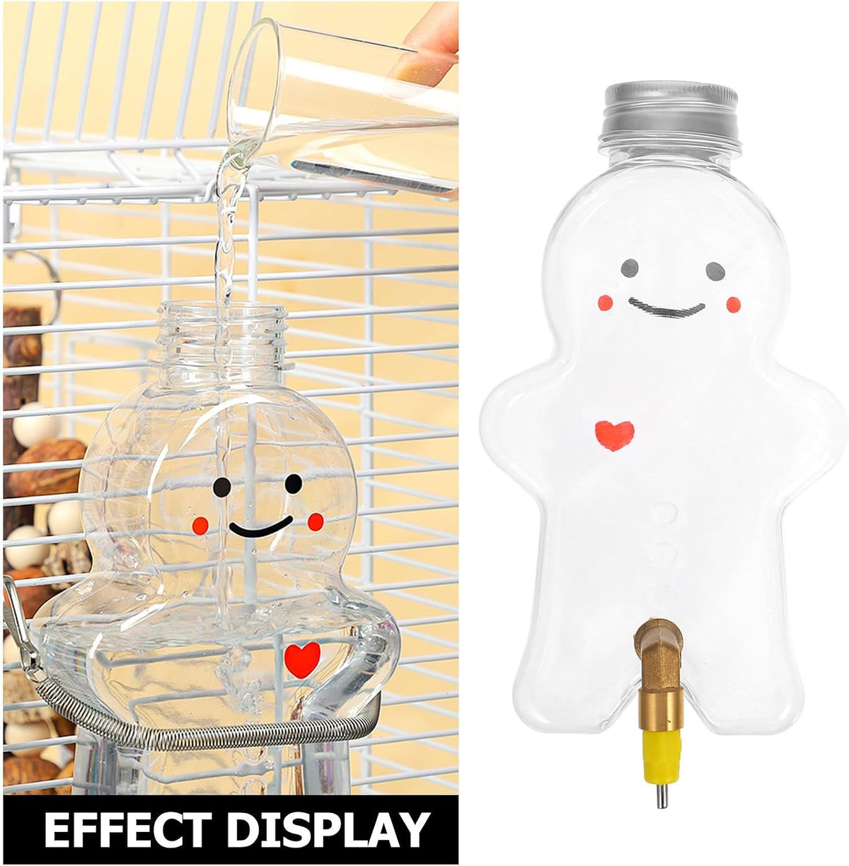 5pcs Bird Water Feeder with Christmas Party Decorations for Cage, 480