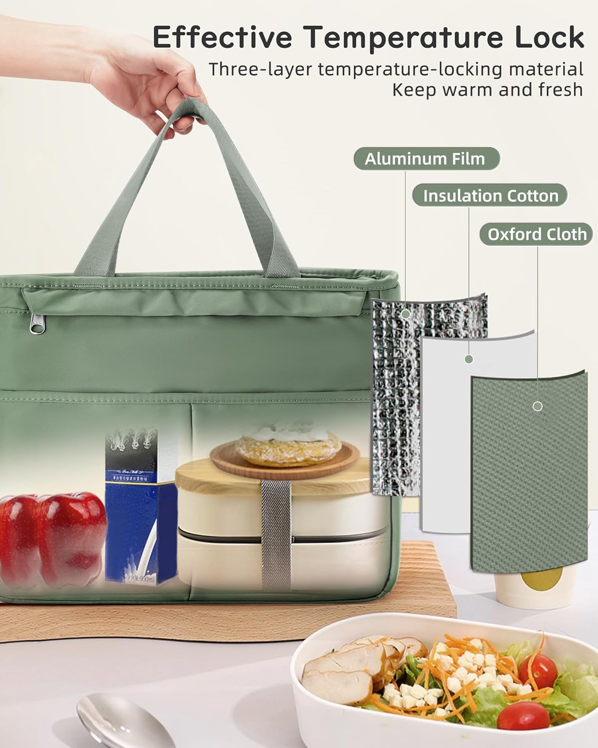 Lunch Bag Insulated Lunch Box Leakproof Lunch Tote Bags for Women Men,Portable Thermal Cooler Bag Lunch Containers with Shoulder Strap for Work, Family, Picnic, School, Outdoor,BBQ C2-Pinkpurple