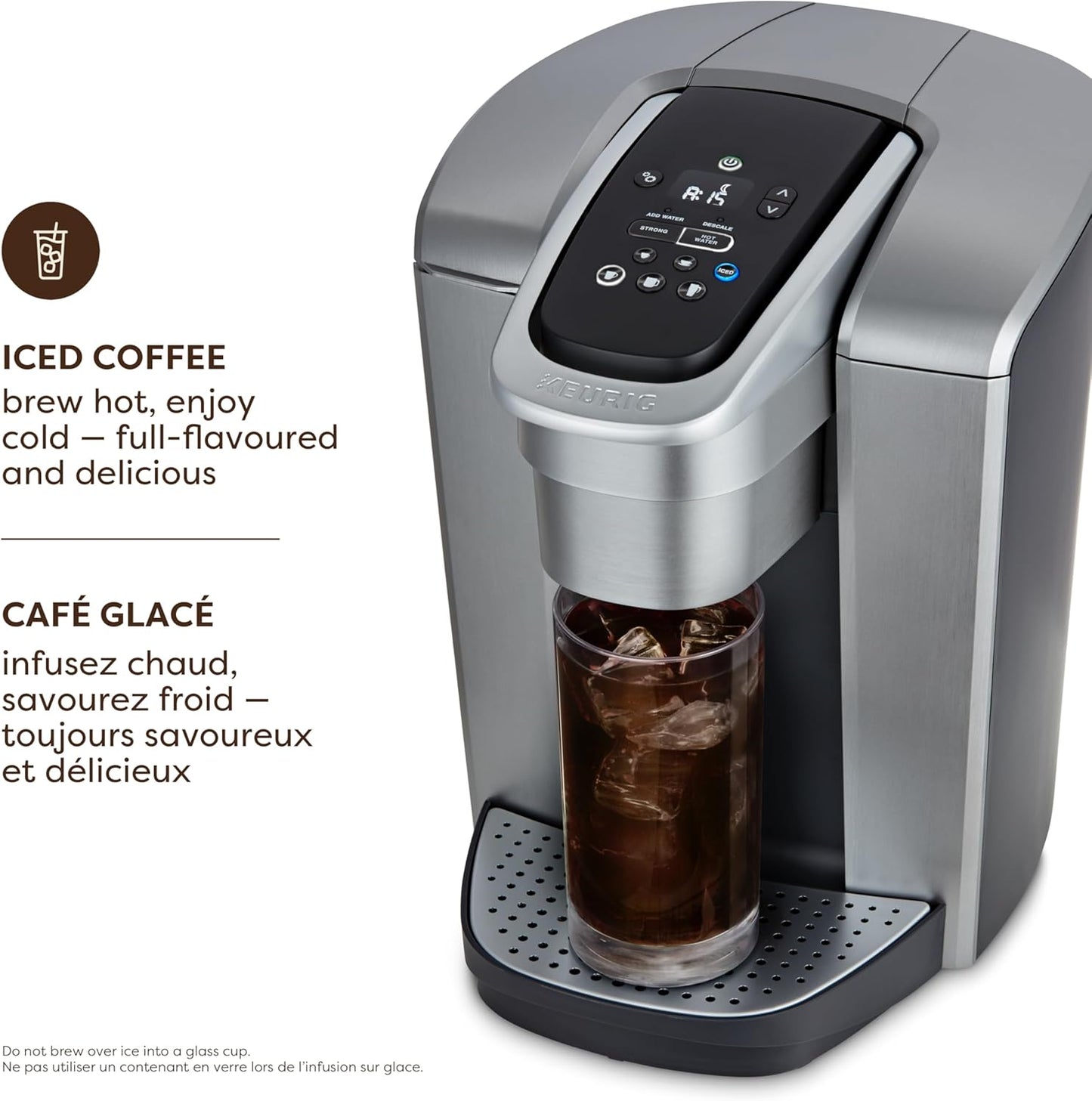 Keurig K-Elite Single Serve K-Cup Pod Coffee Maker, With Iced Brew Functionality And Quiet Brew Technology, Brushed Silver