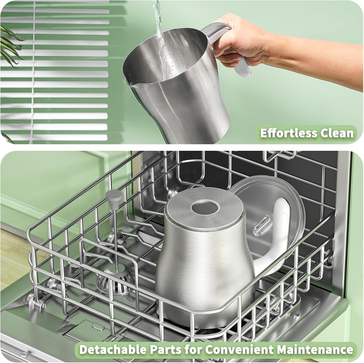 Maestri House Milk Frother, Variable Temp and Froth Thickness Milk Frother and Steamer, 21OZ/600ML Smart Touch Control Milk Warmer, Dishwasher Safe, Memory Function for Latte Cappuccino (White)