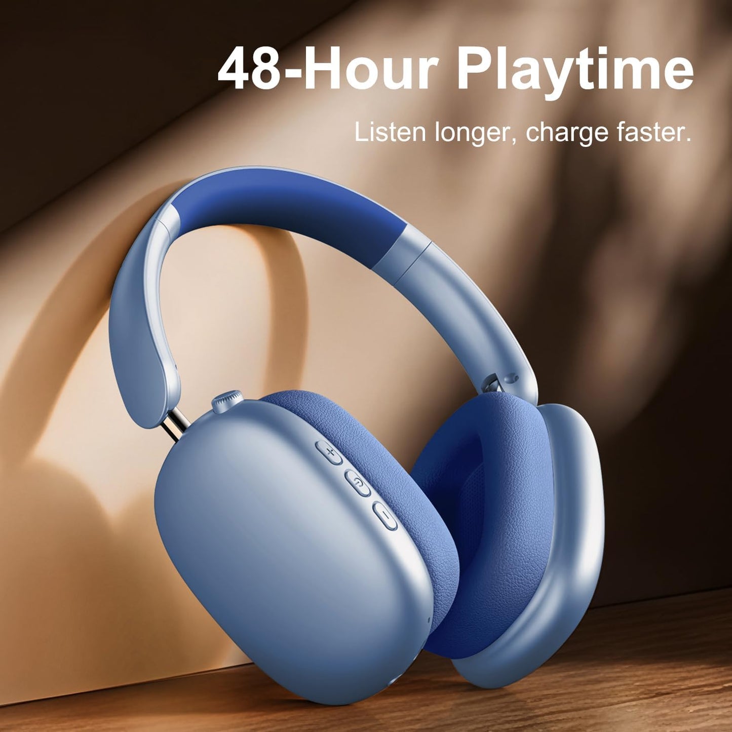 Wentronic Y01 Wireless Over Ear Headphones, Noise Canceling Bluetooth 5.3 Headphones with Microphones,Hi-Res Audio,48H Playtime,Foldable,Breathable Soft Earpads for iOS/Android/Samsung/PC-Green