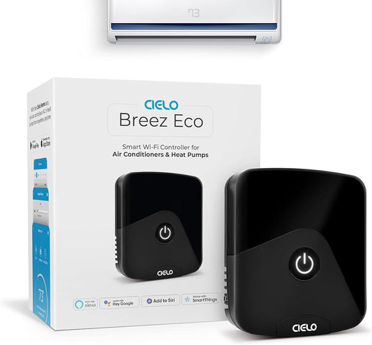 Breez Eco | Smart AC Controller for Mini Split, Window, Portable ACS | WiFi, Alexa, Google, Siri Shortcuts, SmartThings, IFTTT, Free App, NO Subscriptions | Schedules, Geofencing, Comfy (Black)