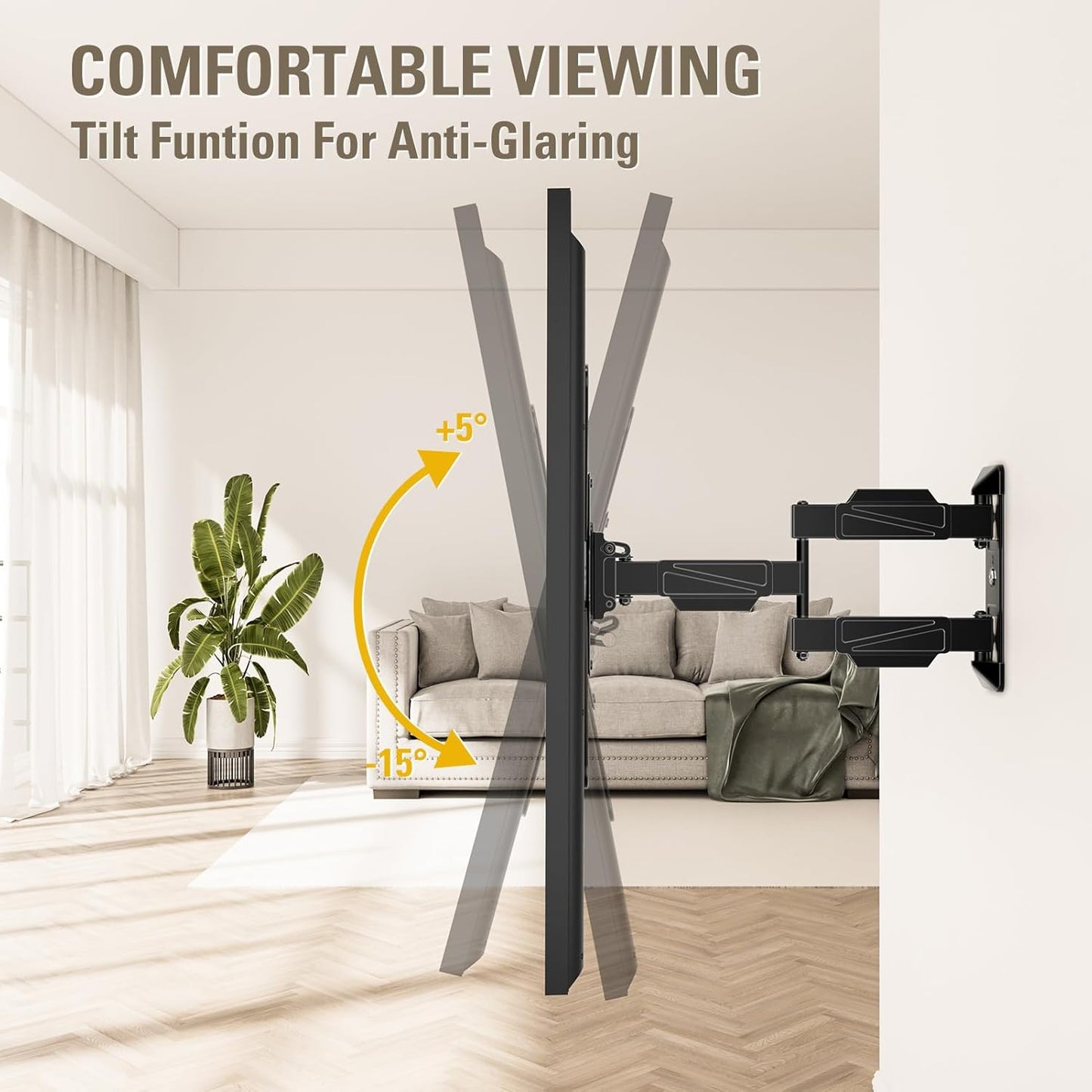 Mounting Dream TV Wall Mount for Most 26-55" TVs, TV Mount Full Motion with Swivel Articulating Arm, Perfect Center Design Wall Mount TV Bracket, up to VESA 400x400mm and 77 lbs Loading MD2418-MX