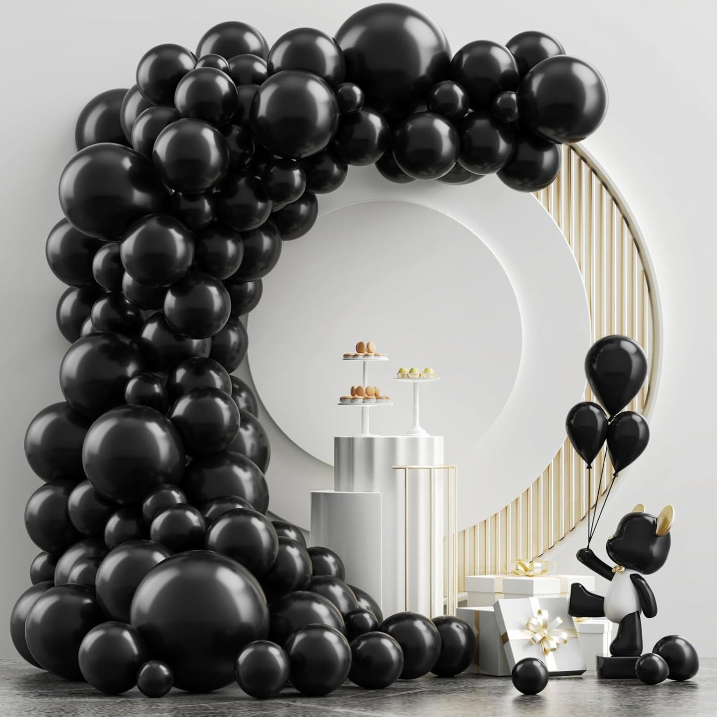 Gold Metallic Chrome Latex Balloon Arch Kit, 102PCS 18In 12In 10In 5In Arch Garland For Festival Picnic, Engagement, Wedding, Birthday Party, Gold Theme Anniversary Decoration With 33FT Ribbon