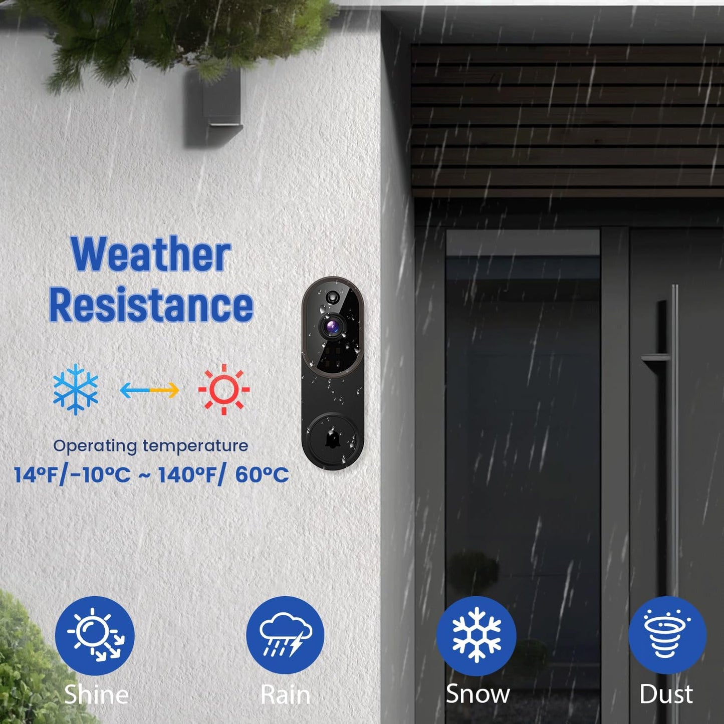 Occuwave 1080P Video Doorbell Camera Wireless with Chime Ringer, Cloud Storage, Live Image, 2-Way Audio, Night Vision, 2.4Ghz WiFi, Indoor Surveillance, Real-Time Alert (Brown+Black)