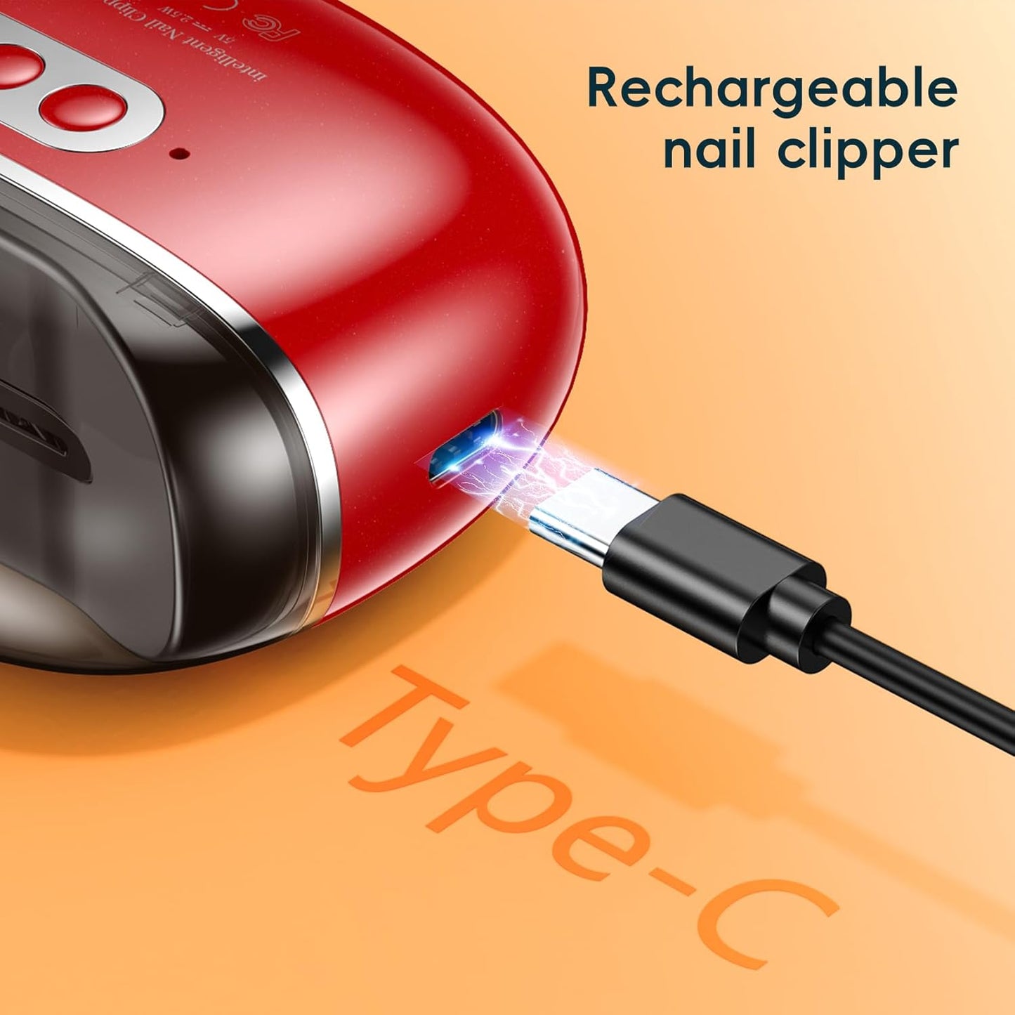 Electric Nail Clipper-3 in 1 Baby Nail Trimmer with Light & 3 Speeds, Fingernail Trimmer, Polisher & Clip Storage, USB Rechargeable Automatic Nail File for Baby, Kids, Adult Gift(Black)