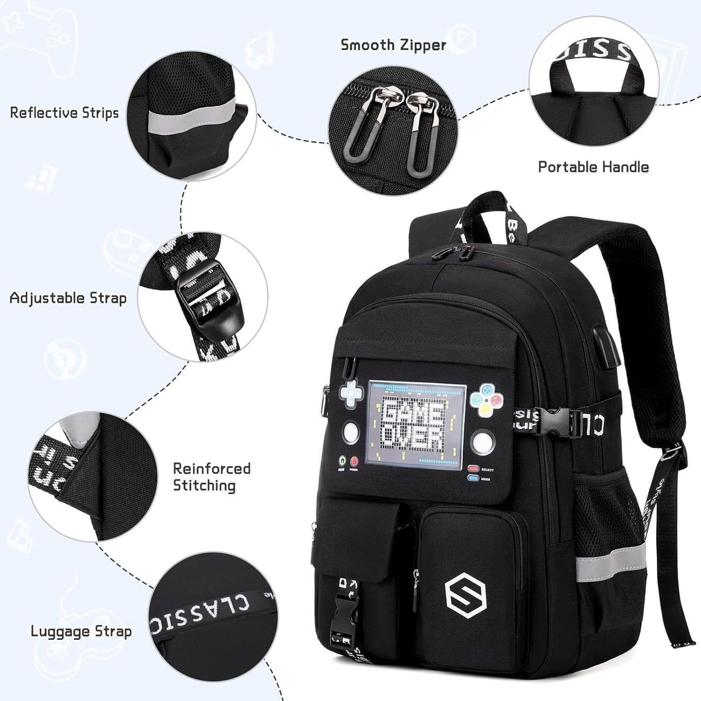 Scothen Cool Luminous School Backpacks for Boys