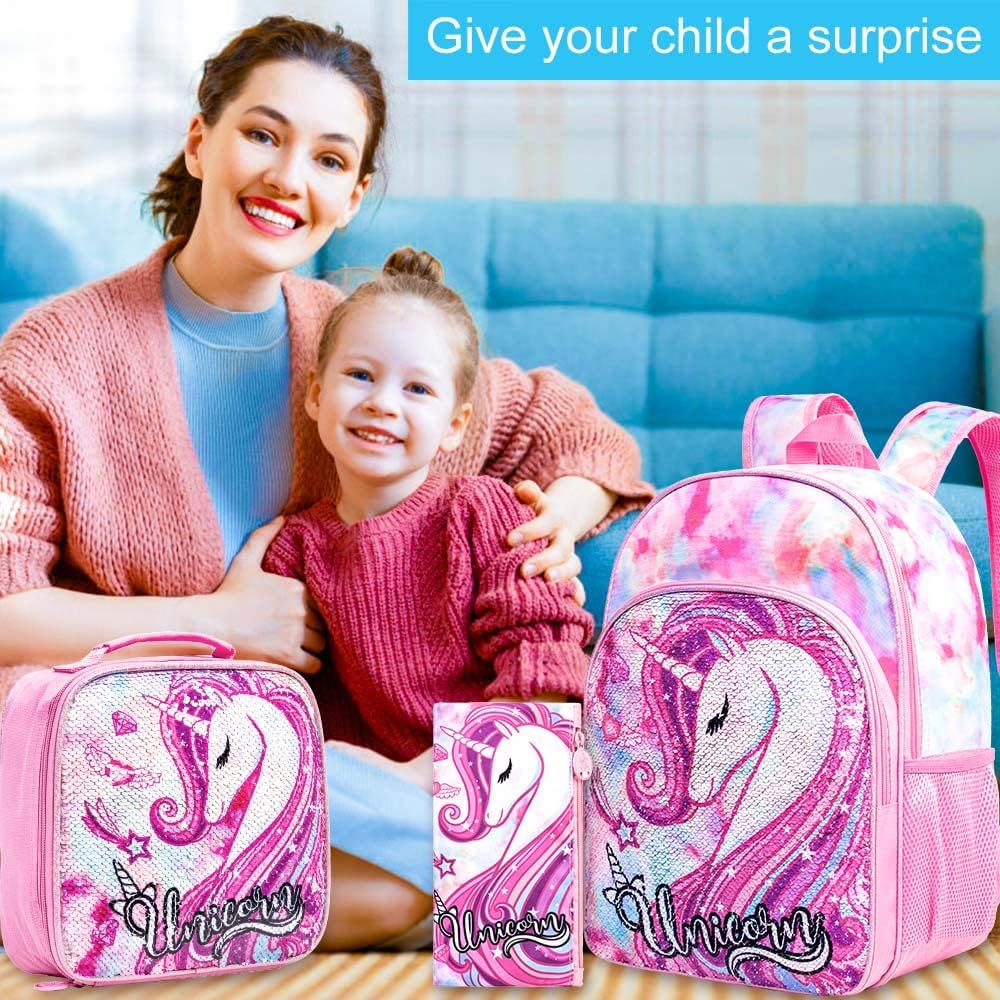 3pcs Backpack for Boys and Girls, 16” Kids Kindergarten Bookbag with Lunch Box, Cute Elementary Backpacks for Boy Girl