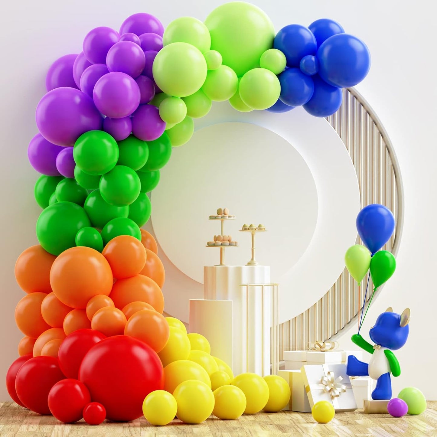 Gold Metallic Chrome Latex Balloon Arch Kit, 102PCS 18In 12In 10In 5In Arch Garland For Festival Picnic, Engagement, Wedding, Birthday Party, Gold Theme Anniversary Decoration With 33FT Ribbon